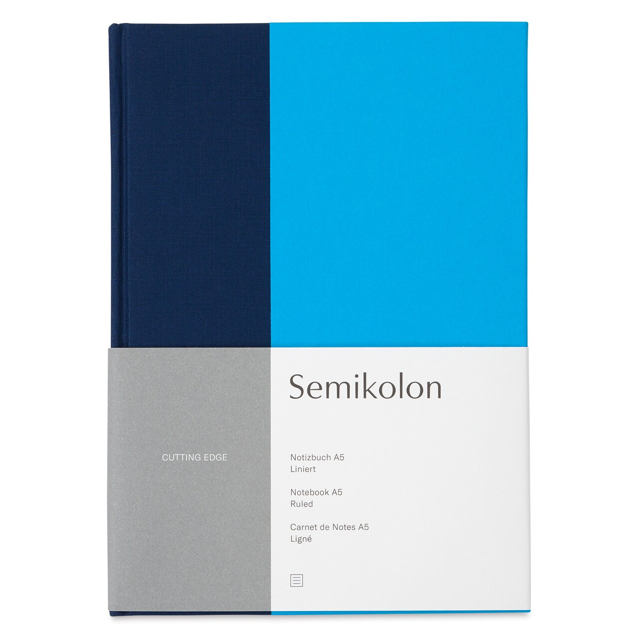 Semikolon Cutting Edge Notebook - Marine/Aqua, 176 Pages, 5-3/4" x 8-1/4"